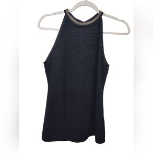 NWOT Small White House Black Market Navy & Silver Tank Top